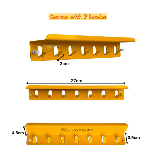 No drill multipurpose key holder (7 hooks)