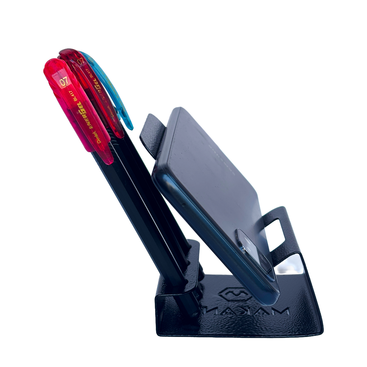 Phone holder with pen stand (Black)