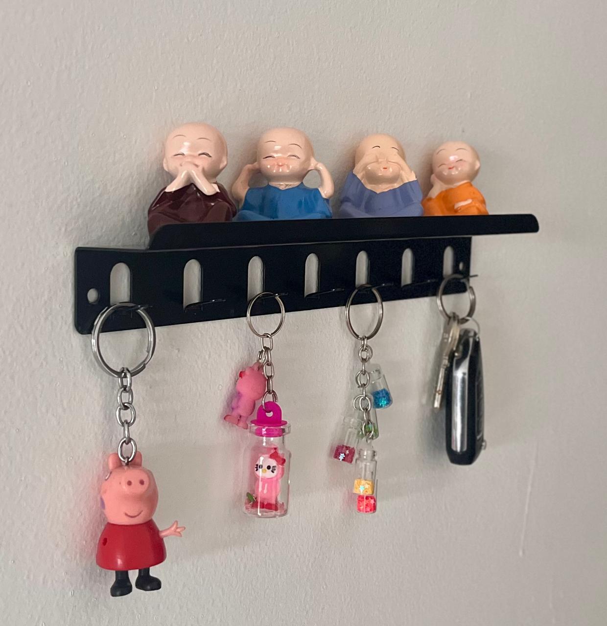 No drill multipurpose key holder (7 hooks)