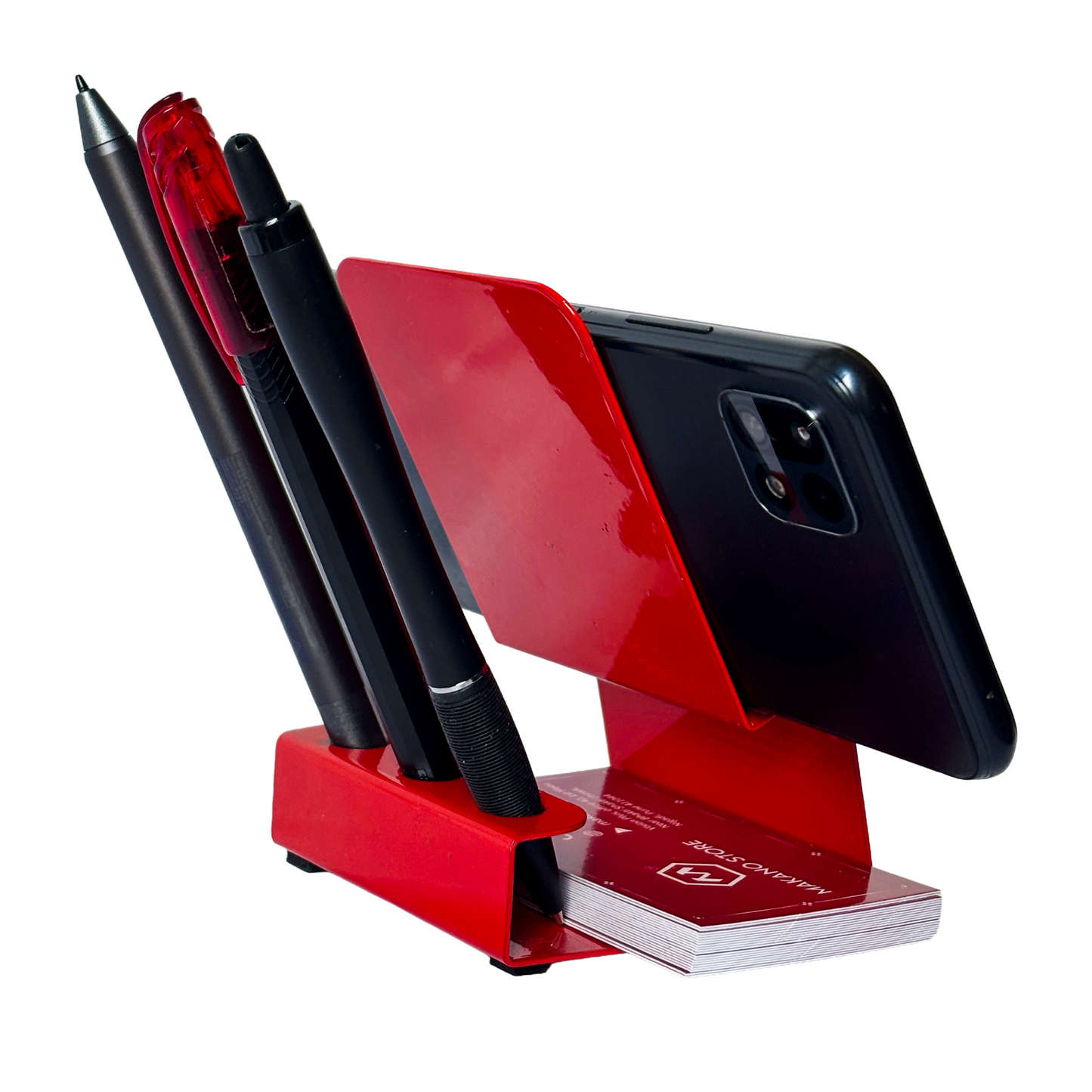 Phone holder with Pen stand (Red)